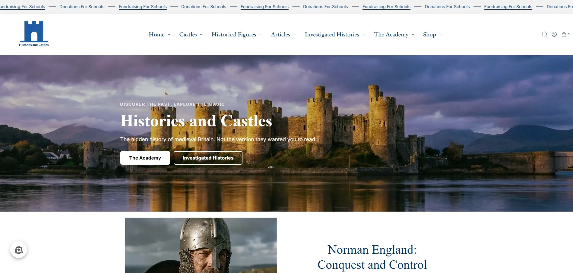 The Histories and Castles home page